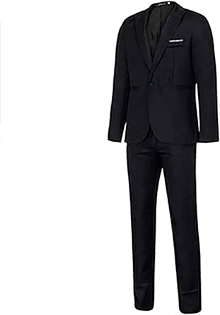 Traje de moda 2021 para hombre, traje formal de chaqueta, pantalones, traje  de dos piezas, color sólido, manga larga, un solo botón, conjunto de blazer  : Ropa, Zapatos y Joyería - Amazon.com