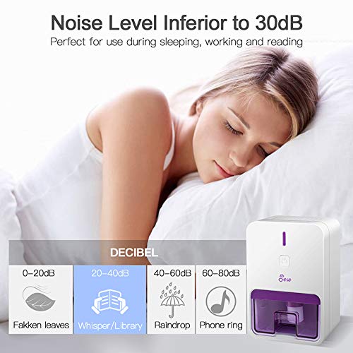 JESE Small Dehumidifier, Portable Dehumidifier for Bathroom 1800 Cubic Feet Electric Safe Dehumidifier for Bathroom, Bedroom, RV, Kitchen, Baby Room