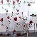 HUTO Rod Pocket Sheer Curtains for Living Room 84 Inches Long Red Rose Curtain Panels Sheer Drapes for Girl Bedroom 2 Panels