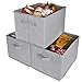GRANNY SAYS Closet Storage Bins, Storage Baskets for Organizing, Fabric Storage Bins with Handles, Clothing Storage Containers for Organization Wardrobe, Gray, Extra Large, 3-Pack