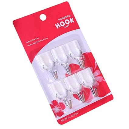 Kakiyi 6Pcs Hochzeit Wandhaken Adhesive Sticky Wandhaken Hanger Coat Schlüssel Handtuch Küche Büro Wohnkultur