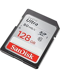 SanDisk 128 GB SDXC SD Ultra Tarjeta de memoria Paquete de 80 mb Funciona con Canon EOS Rebel T7, Rebel T6, 77D Cámara digital de clase 10 (SDSDUNC 128G GN6IN) Plus (1) Lector de tarjetas combinado Todo excepto Stromboli (TM)