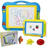 2 Magna Doodle Boards with Multi-Colors Drawing Screens, 13” x 17” Erasable Magnetic Drawing Sketch Board for Toddler Painting, Travel Gaming Pad Toy, Birthday Gift Present, Easter Basket Stuffers