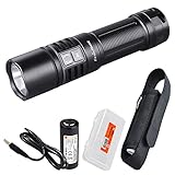 Fenix PD40R 3000 Lumen USB Rechargeable LED Tactical Flashlight w/ High Capacity 4500 mAh Rechargeable Battery and LumenTac Battery Organizer