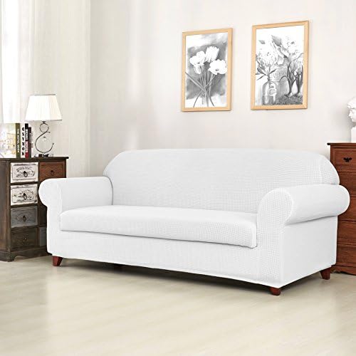 Fassbel 2-Piece Stretch Spandex Sofa Slipcovers for Living Room (Sofa, Off-white)