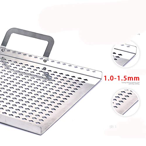 Grill Pan Grill Topper Vegetable Grill Basket, Stainless Steel Vegetable Grilling Accessories for Grilling Veggie, Fish, Meat, Shrimp.and Charcoal or Gas Grills (15.7 inch)