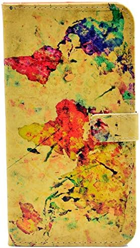 iphone 7 Plus Case Vintage World Map Painting Art Pattern Leather Wallet Case Stand Cover with Cash Card Slots for Apple iphone 7 Plus New Arrival - Cool as Great Gift