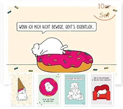 10 Er Set Lustige Postkarten Lustige Geburstagskarten