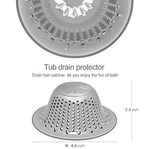 LEKEYE Drain Hair Catcher/Shower Drain Hair Trap/Strainer Stainless Steel Drain Protector-Silver