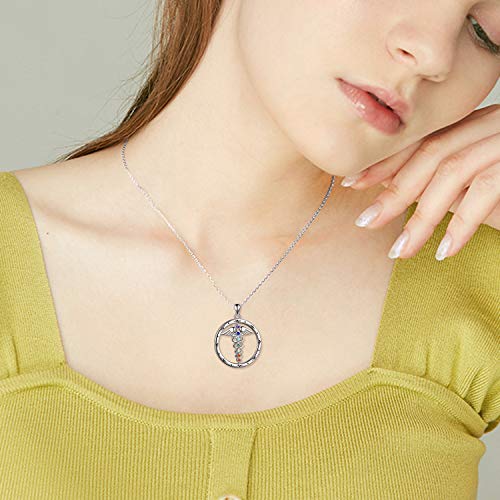 925 Sterling Silver Chakra Necklace Yoga Lotus/Tree of Life/Hamsa/Dragonfly Pendant Necklace Jewelry Gifts for Women - Image 3