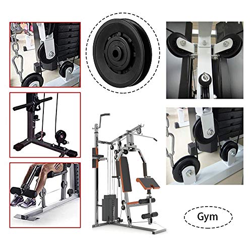 Stahl-Seilrolle-U-Nut-Riemenscheibe-Nylon-Kugellager-Schwarz-Riemenscheibe-Fitness-Kunststoff-Riemenscheibe-Lager-Riemenscheibe-Rad-Riemenscheibe-Kugellager-O90mm-Fuer-Gym-Fitnessgeraete-Ersatzteil-2P