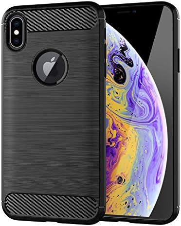 Airror Phone Case Compatible with iPhone Xs/X, Carbon Fiber TPU Shock Absorption Slim Thin Heavy Duty Anti-Scratch Protective Case Cover
