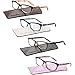 Liansan Designer Readers 4 Pairs Rectangular Plastic Frame Reading Glasses for Men and Women L3706X(+1.50)