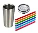 Housavvy Toddler Tumbler with Lid and Straw, Double Wall Stainless Steel, 12 Oz