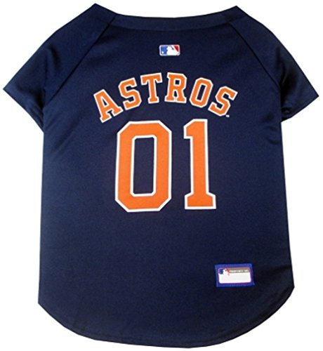 Pets First MLB Houston Astros Dog Jersey, Medium. - Pro Team Color Baseball Outfit
