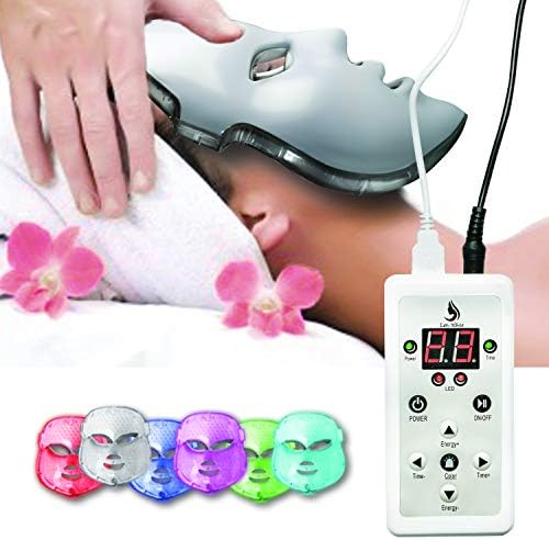 LED Face Mask 7 Color | Photon Light Therapy Facial Skin Care for Healthy, Smooth Skin Rejuvenation | Anti-Aging, Tightening, Toning, Wrinkle, Acne Treatment | Collagen Restoring & Whitening (White)