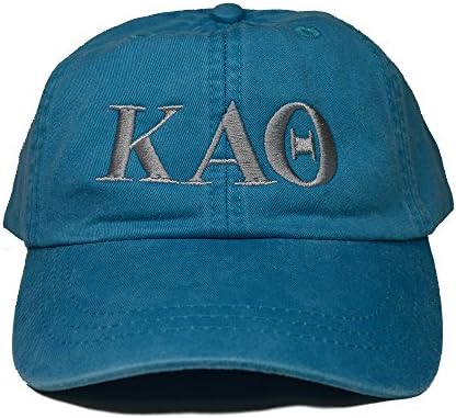 Kappa Alpha Theta (L) Bright Blue with Gray Thread Sorority Baseball Hat Cap Greek Letter Sports Cap Adjustable Strap theta