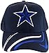 Dallas Adjustable Bent Brim Baseball Cap with Stripes on Bill (Navy Blue Star)