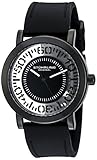Stuhrling Original Men's 830.03 Symphony Quartz Tranparent Floating Dial Black Rubber Strap Watch