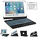 Keyboard Case for iPad 2017/2018 New iPad 9.7(5th, 6th), iPad pro 9.7, iPad Air, iPad Air 2, SENGBIRCH 7 Colors Backlit/Wireless Bluetooth/Folio Smart 360 Rotate/Auto Wake and Sleep, Black