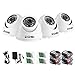 ZOSI 4 Pack 1080P 2.0MP Outdoor Indoor 3.6mm 24PCS Infrared IR Lens Day Night CCTV IR Cut White Dome Surveillance Security Camera Compatible for TVI DVR
