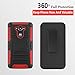 Droid Turbo Case, Circlemalls™ Dual Layers [Combo Holster] and Built-in Kickstand Bundled with Dual Layers Protection Hybrid Shockproof Phone Case and Stylus Pen for Motorola Droid Turbo XT1254-Red