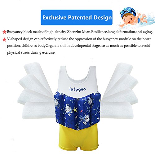 Kingswell Float Suit Toddler Swimsuit Kids Swim Training Aid Bathing Vest Suit with Removable Buoyancy Float for Toddler Boys