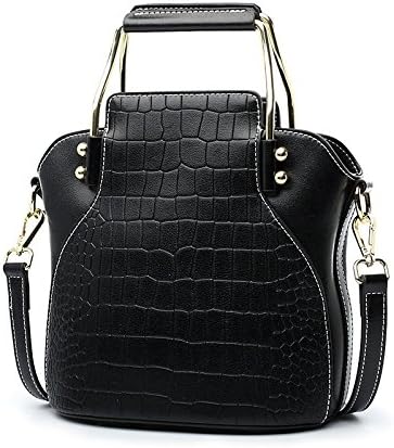 MYLL Women Handbags Fashion Crocodile Pattern Leather Small Purse Shoulder Crossbody Bags Wallets Header Layer Cowhide,Black