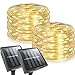 2 Pack Solar Powered String Lights, 8 Modes Twinkling Solar Rope Lights 100 LED 33 ft Solar Lights IP65 Waterproof Decor Fairy Lights for Garden Home Wedding Party Christmas Outdoor(Warm White)