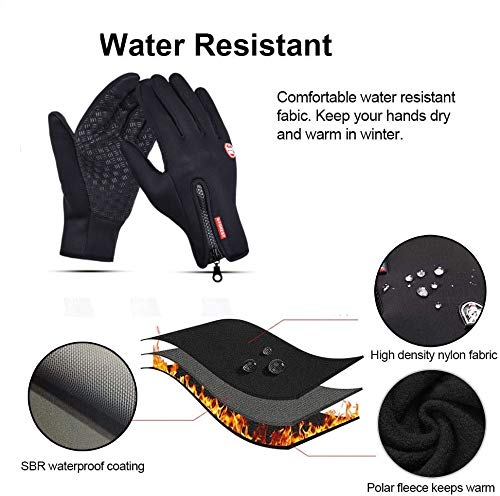 Gants De Cyclisme Unisexes Pour écrans Tactiles, Imperméables, Coupe-vent, Thermiques, En Silicone, Antidérapants, Pour Le Cyclisme, La Conduite, Le Camping, La Randonnée, La Pêche