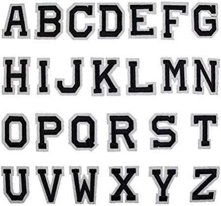 SQingYu 26 Pcs Alphabet Letter Patches for Jackets, Applique Patches DIY Name Patches, Applique Embroidery Iron On Badge, DIY Great Iron-on Letter Patches