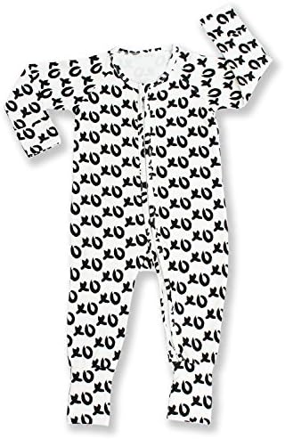 Pajammie Zipsuits Unisex Baby Bamboo and Organic Cotton Romper Footie with 2-way zip (18-24 Months, Hugs and Kisses)