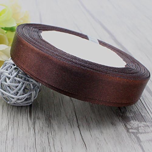 1roll/lot(25yards/roll) Single Face Satin Ribbon for Packing and Bow (1/2" 12mm, Color1 Dark Brown)