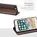 iPhone 8 Plus Case, iPhone 7 Plus Case, SHIELDON Genuine Leather Wallet Folio Book Design with Stand and ID Credit Card Slots Magnetic Closure TPU Shockproof Case for iPhone 8 Plus 2017 - Coffee Brown