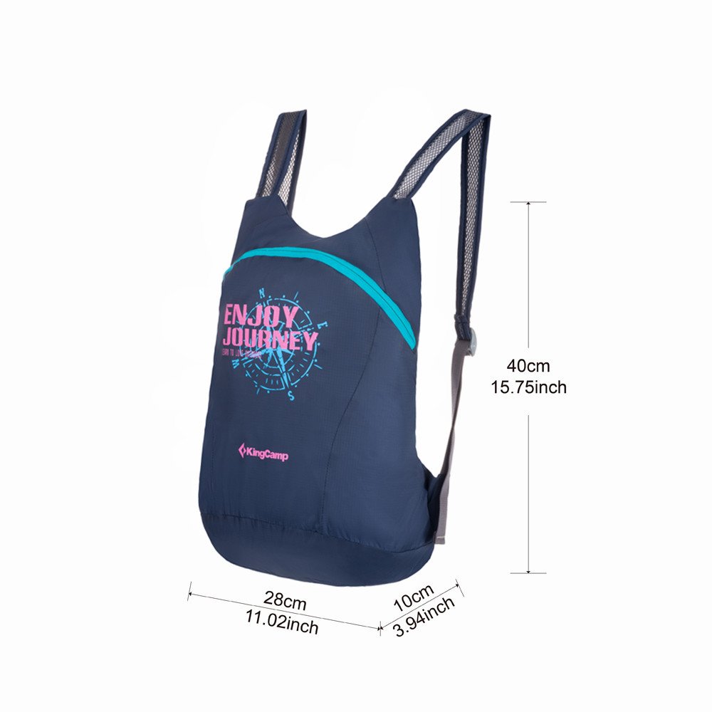 KingCamp 12L Ultralight Handy Packable Hiking Travel Backpack Daypack (Dark Blue)