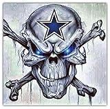 Dallas Cowboys NFL Skull Car Bumper Sticker Decal 5'' X 5''