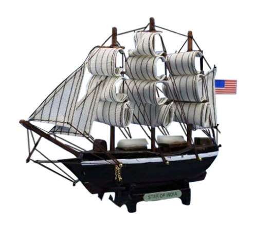 Hampton nautical  star of india tall model ship, 7"