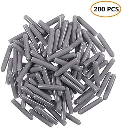 200 Pieces Universal Dishwasher Prong Rack Tip Tine Cover Caps, Flexible Round End Caps Shelf Organizer Tip Caps Wire Thread Protector Cover, 15 mm Long (Grey)