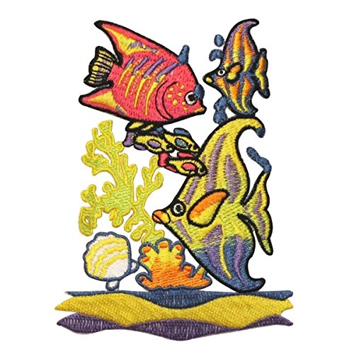 ID 0194 Tropical Fish Aquarium Patch Fishing DIY Embroidered Iron On Applique