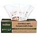 Primode Compostable Bags, 3 Gallon Food Scraps Yard Waste Bags, 100 Count, Extra Thick 0.71 Mil. ASTMD6400 Compost Bags Small Kitchen Trash Bags, Certified By BPI And TÜV AUSTRIA