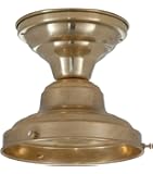 B&P Lamp® Wired School House Fixture, Unfinished Brass, 6 Inch Fitter