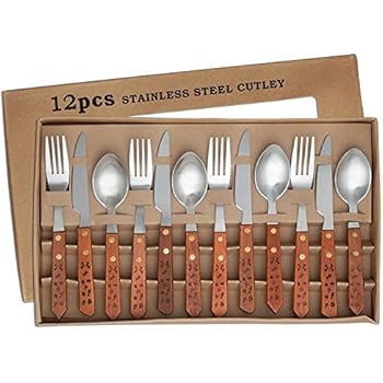 flatware stainless rustik ikea piece wood steel brown cutlery handles brands western country