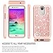 LeYi Compatible for LG K20 Plus case, LG K20 / LG K20 V/LG Harmony/LG K10 2017 / LG LV5/ LG Grace Case with 2PCS Tempered Glass Screen Protector, Glitter Bling Girls Women Phone Case Rose Gold