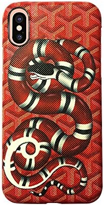 Fashion Luxury Cell Phone Case for iPhone X (Snake Red)