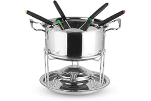 Chocolate Melting Pot Fondue Pot Set for Chocolate and Cheese with 6 Dipping Forks, for Chocolate Melter Pot Cheese Melts, St