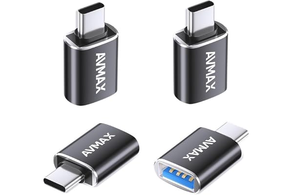 AVMAX USB C to USB Adapter 4 Pack,High-Speed Data Transfer,USB C Male to USB Female 3.0 OTG Adapter for iMac,MacBook Pro Air,
