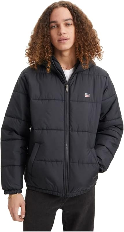 TELEGRAPH HOOD SHRT JKT, CAPOTA TELEGRAFICA CORTA JKT de los hombres, BLACKS, L -