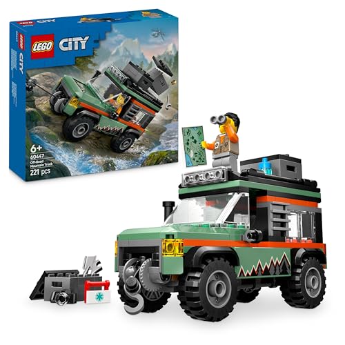 City Le Camion 4x4 Tout-Terrain - Jeu de Construction pour garçons et Filles dès 6 Ans - Inclut Une minifigurine d’aventurier et des Accessoires - Cadeau d'anniversaire Amusant 60447