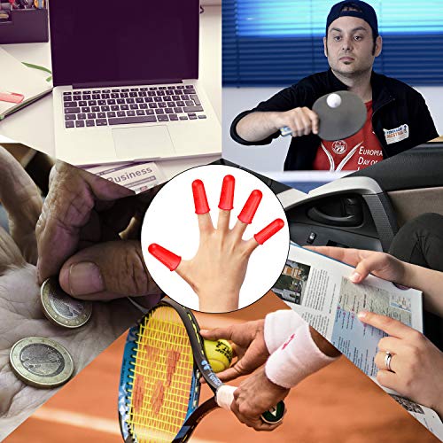 20 Pieces Rubber Fingers Tip Finger Pad Grip Reusable Finger Cover Protector for Money Counting