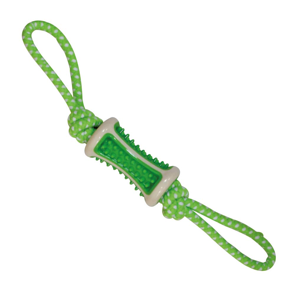 croci Blasting Roll with TPR Rope Toy, 41 x 5 cm, Green
